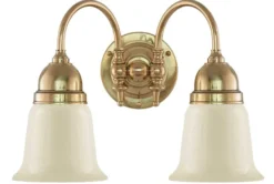 Vägglampa - Stackelberg mässing, benvit klocka