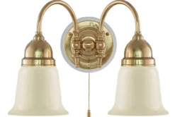 Vägglampa - Stackelberg mässing, benvit klocka