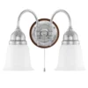 Vägglampa - Stackelberg nickel, opalvit klocka