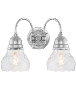 Vägglampa - Stackelberg nickel, slipat klarglas