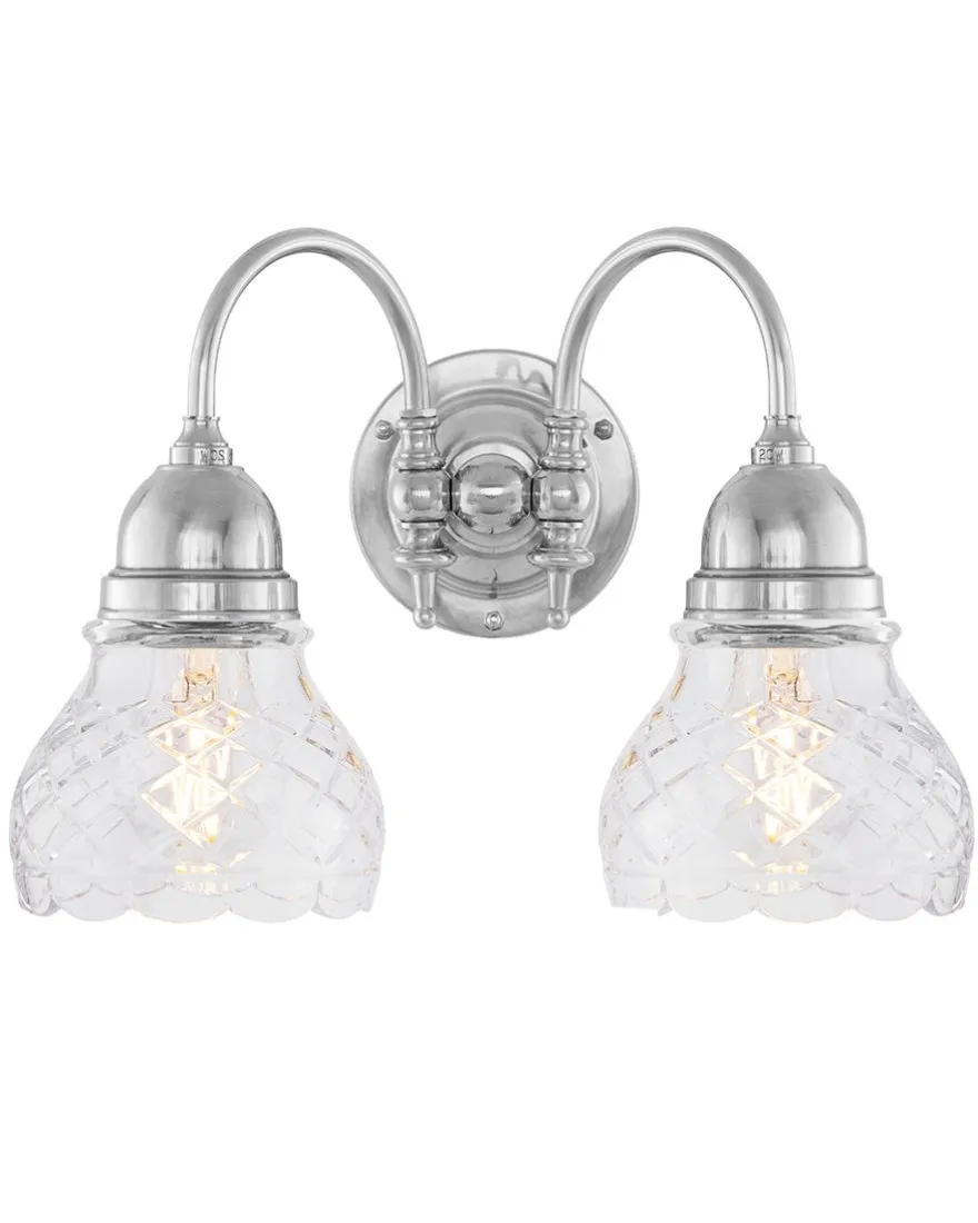 Vägglampa - Stackelberg nickel, slipat klarglas
