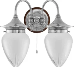 Vägglampa - Tigerstedt nickel, slipat mattglas