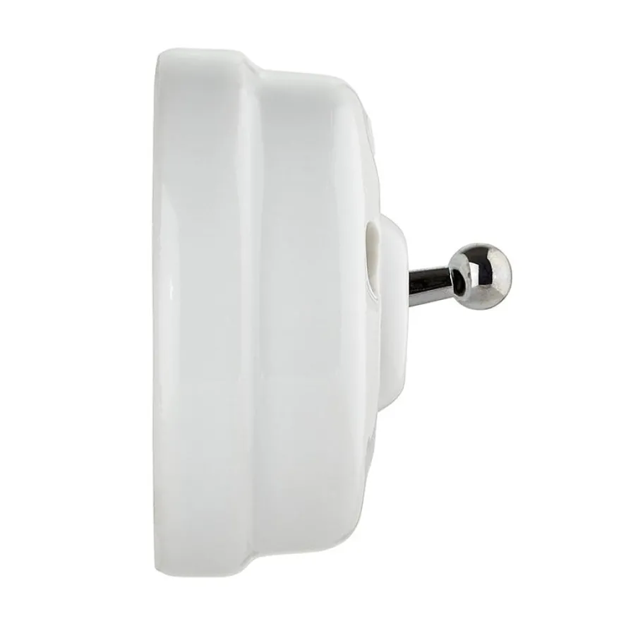 Vippströmbrytare kors vitt porslin/krom - Fontini utanpåliggande