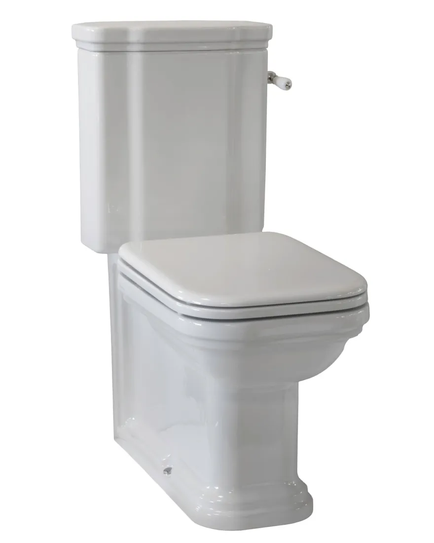WC - Art Deco golvstående toalett med spolvred & sits - Krom