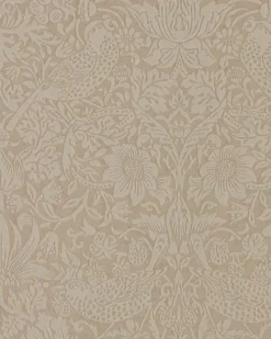 William Morris & Co. Tapet - Pure Strawberry Thief Taupe/Gilver