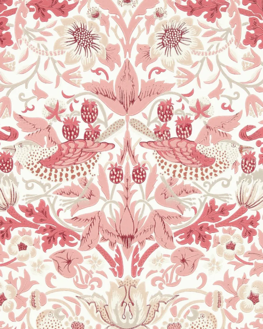 William Morris & Co. Tapet - Simply Strawberry Thief madder