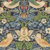 William Morris & Co. Tapet - Strawberry Thief indigo/mineral